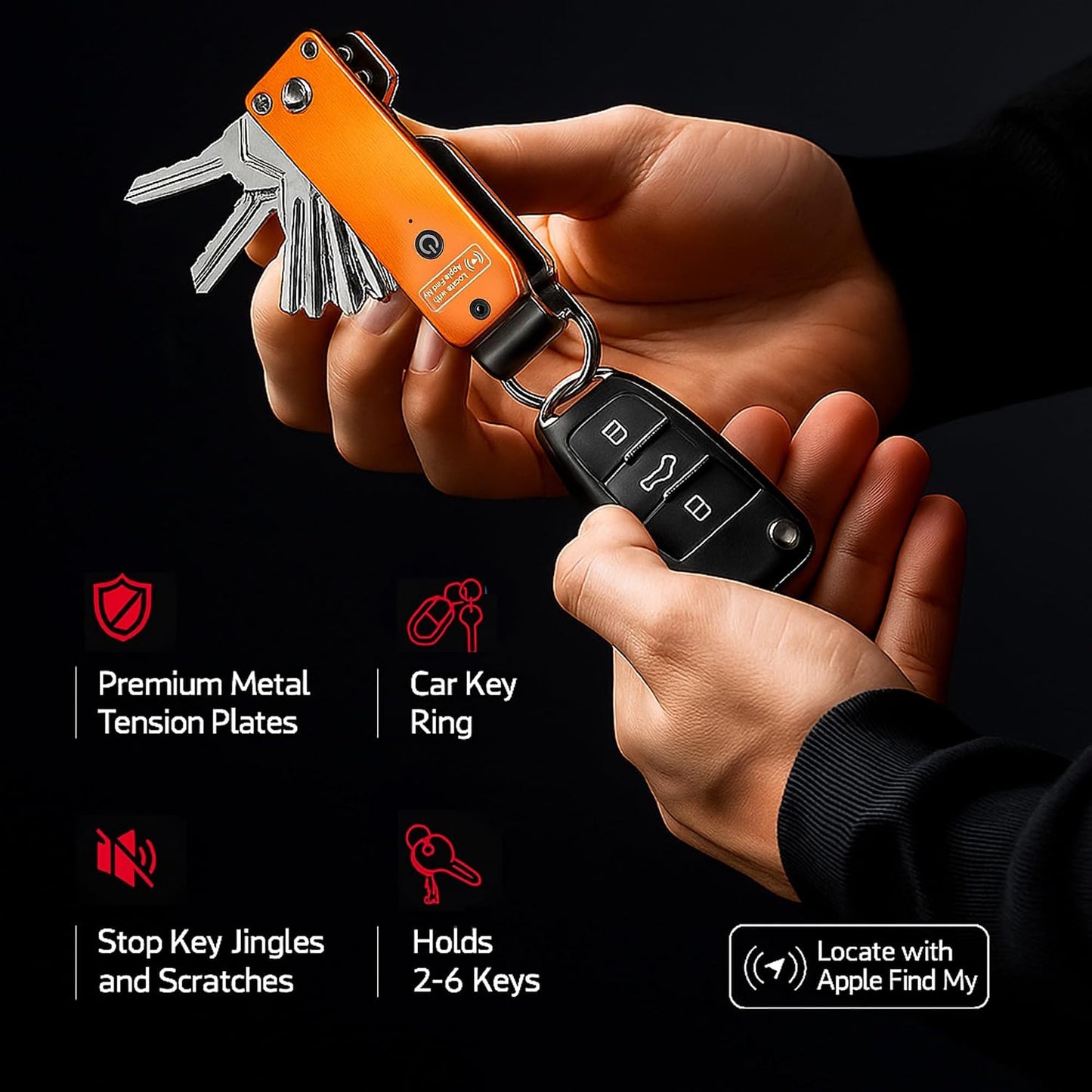 Richboyz Lightweight Aluminum GPS Tracker Key Holder - Air Keychain for Outdoor Lovers