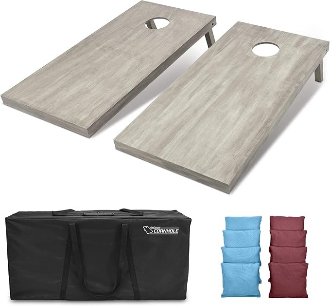 GoSports 4 ft x 2 ft Regulation Size Wooden Cornhole Boards Set - Includes Carrying Case and Bean Bags (Choose Your Colors) Over 100 Color Combinations