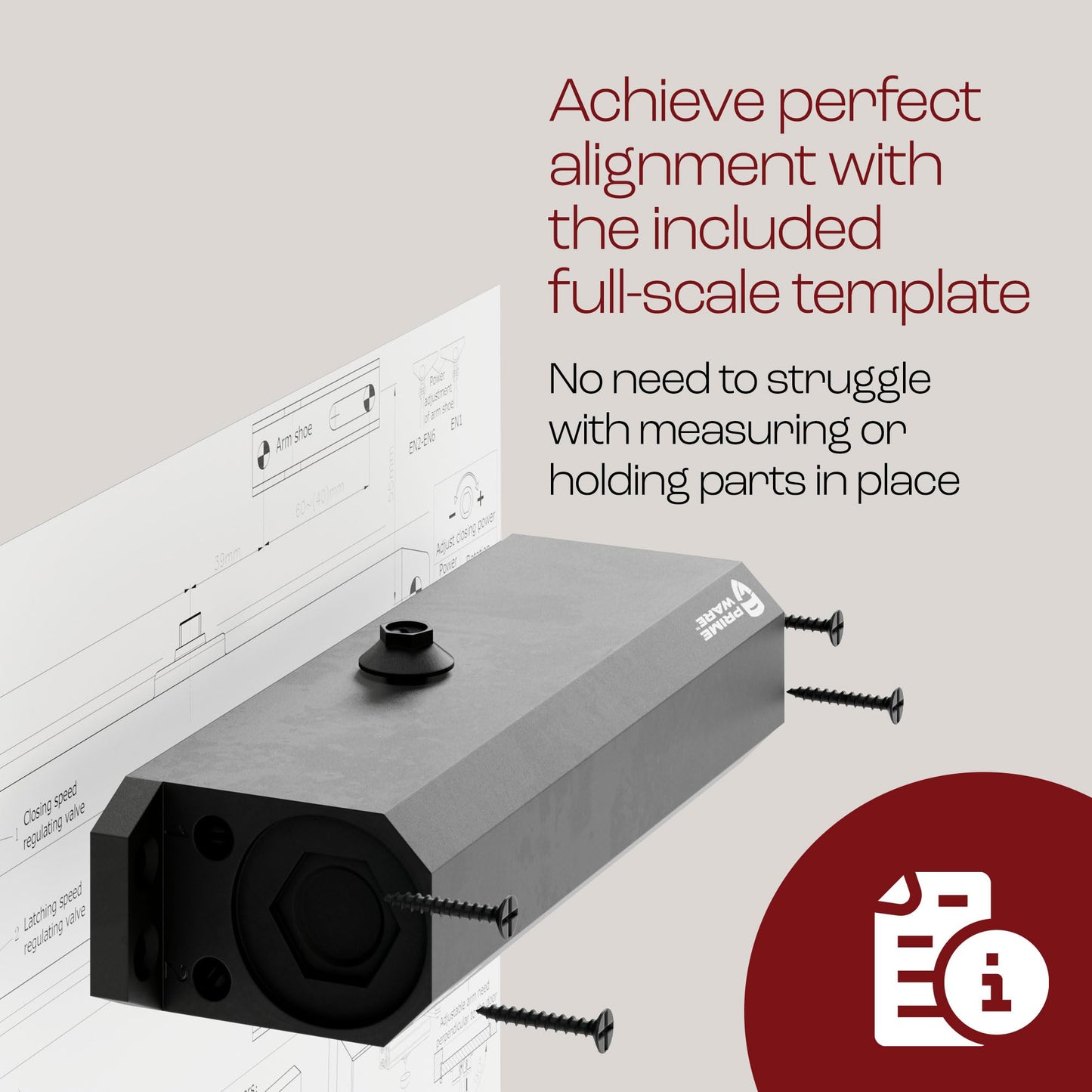 PrimeWare DC-600 Automatic Adjustable Door Closers for Home | Soft Close, No Slam | Residential and Commercial Door Closer | Level 1-6 | for Doors Weighing 30-300 lbs | Hydraulic Door Spring - Black
