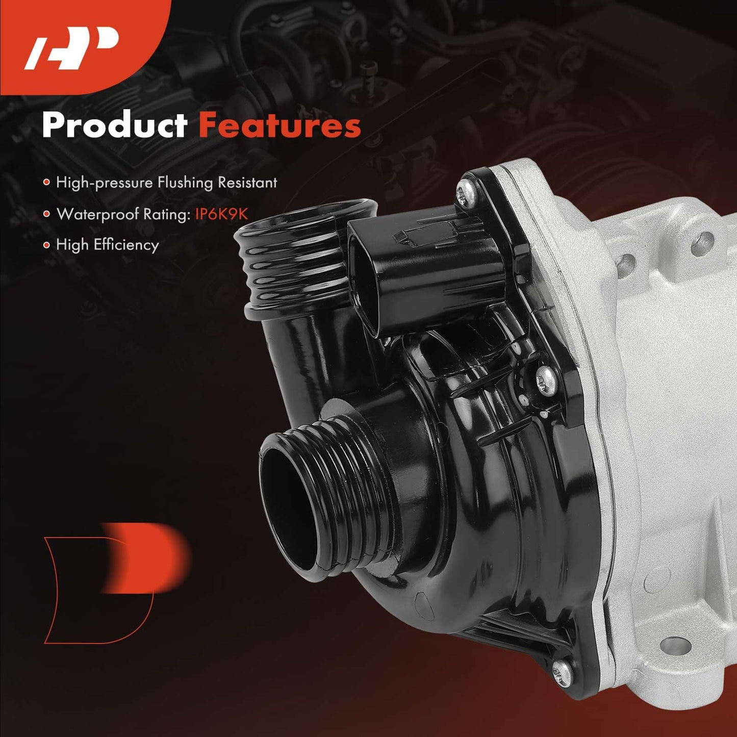 A-Premium 4 Pins Engine Electric Water Pump Compatible with BMW Vehicles - 2007-2019 - 135i, 335i xDrive, 535xi, 640i, 740i, 740Li, X1, X3, X4, X5, X6, Z4 & More - V6 3.0L, Replace# 11517632426