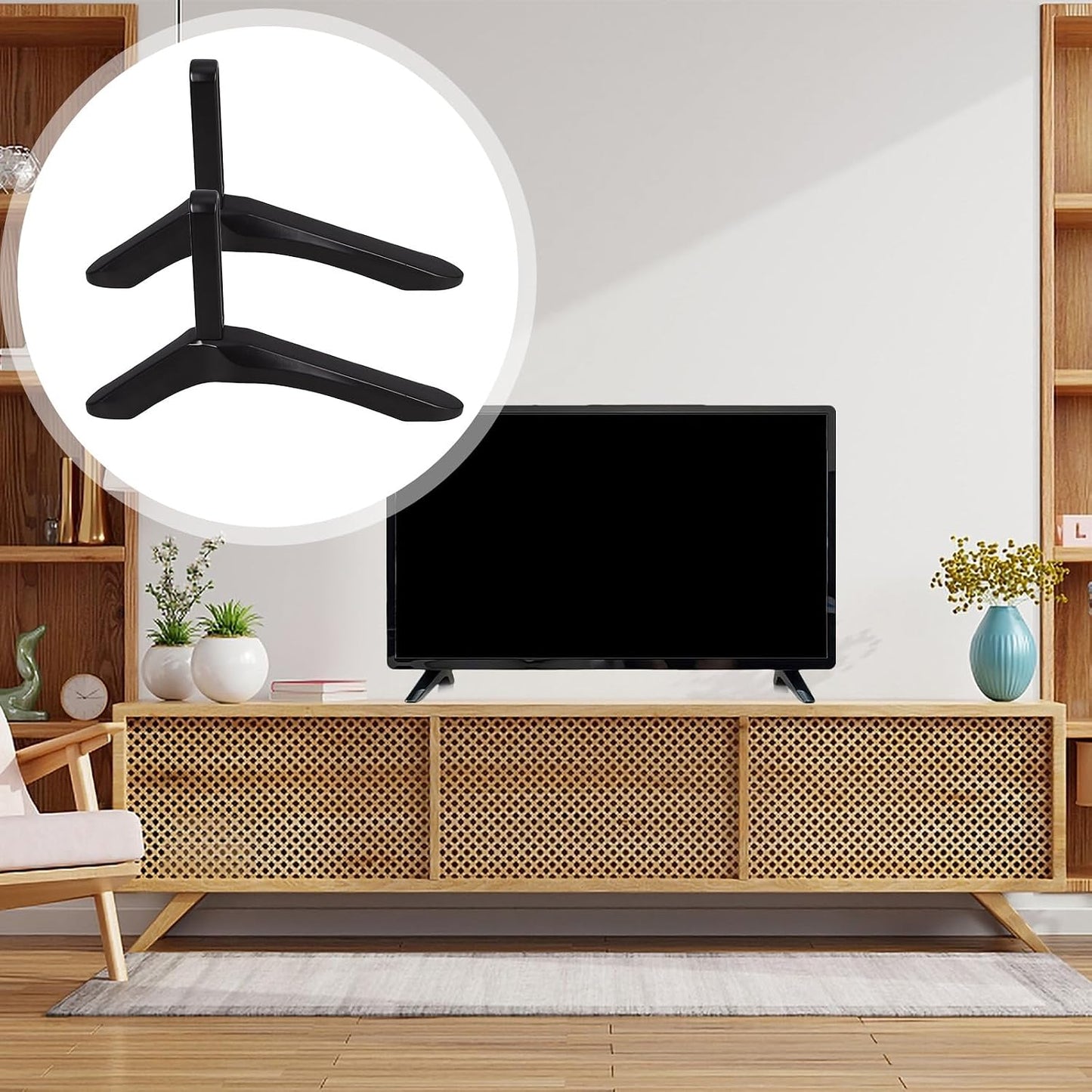 YOSADIER Universal TV Stand Base Bracket with Screws Adjustable Television Riser Tabletop Support for Flat Screen Tvs
