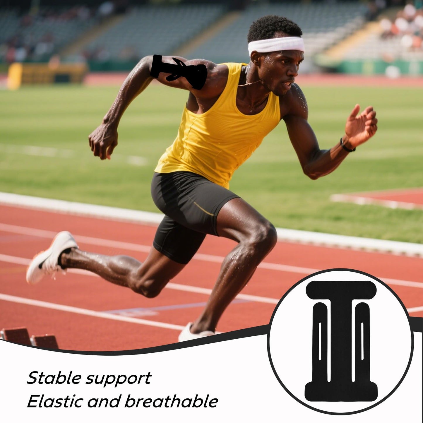 EBQOSK Kinesiology Tape for Shoulder, Kinesiology Tape, 12 Pack Precut Kinesiology Tape for Pain Relief & Muscle Support, Waterproof, Elastic & Breathable, Latex-Free