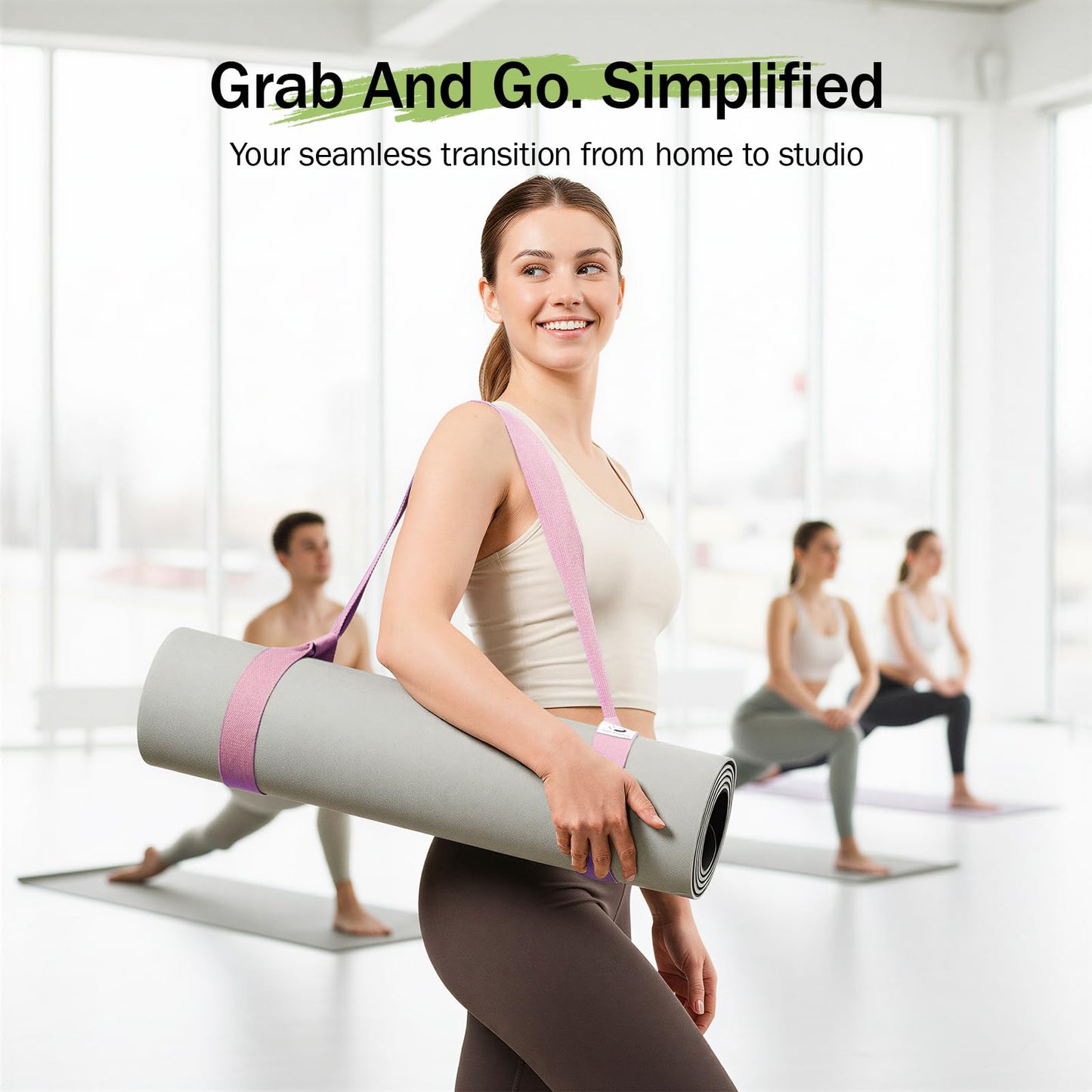 Slim Panda Yoga Mat Straps for Carrying, Adjustable Yoga Mat Carrier Sling Fits All Mats(Mat Not Included)