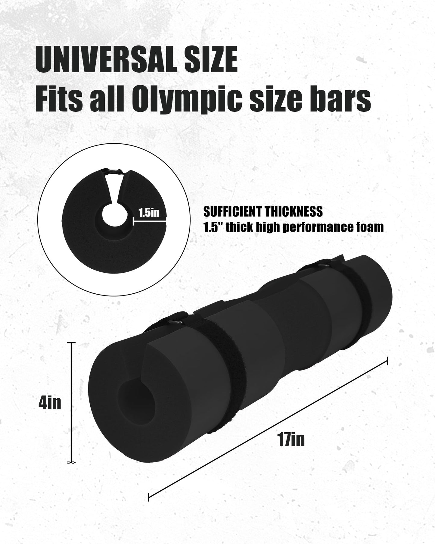 Garvee Barbell Pad, Hip Thrust Pad for Leg Training, Non-Slip Thick Foam Squat Pad for Glute Support and Neck & Shoulder Protection with Two Straps, Fits All Olympic Barbell and Smith Machine, Black