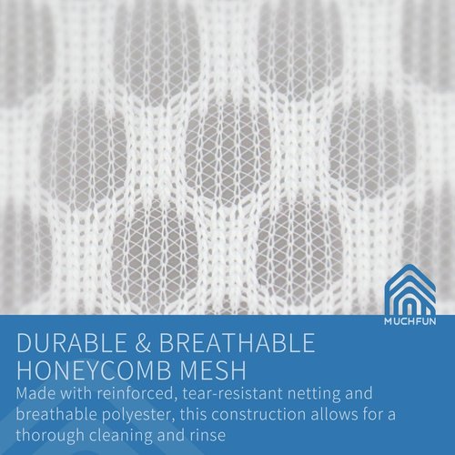 Muchfun Bra Wash Bags - 3Pcs Honeycomb Mesh Laundry Bags for Delicates | 7 x 7 x 6 Inches