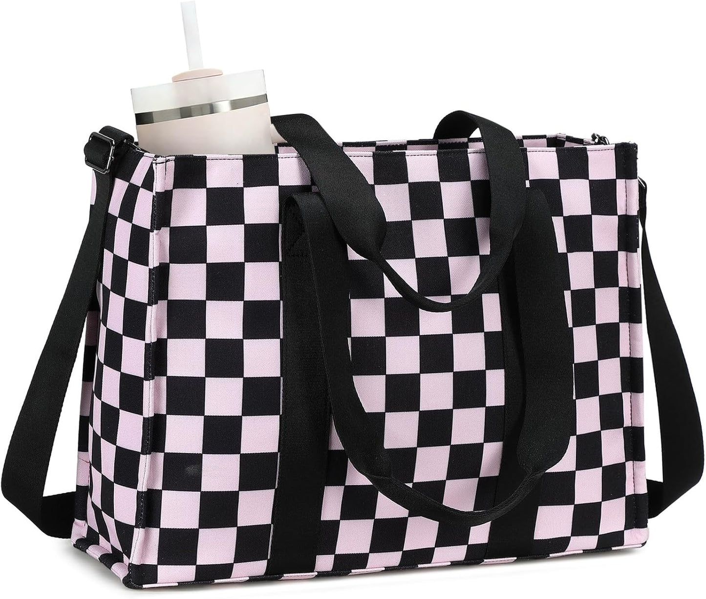 15.6 inch Laptop Tote Bag for Women Work Canvas Shoulder Bags Computer Messenger Purse Teacher Handbag Office Briefcase