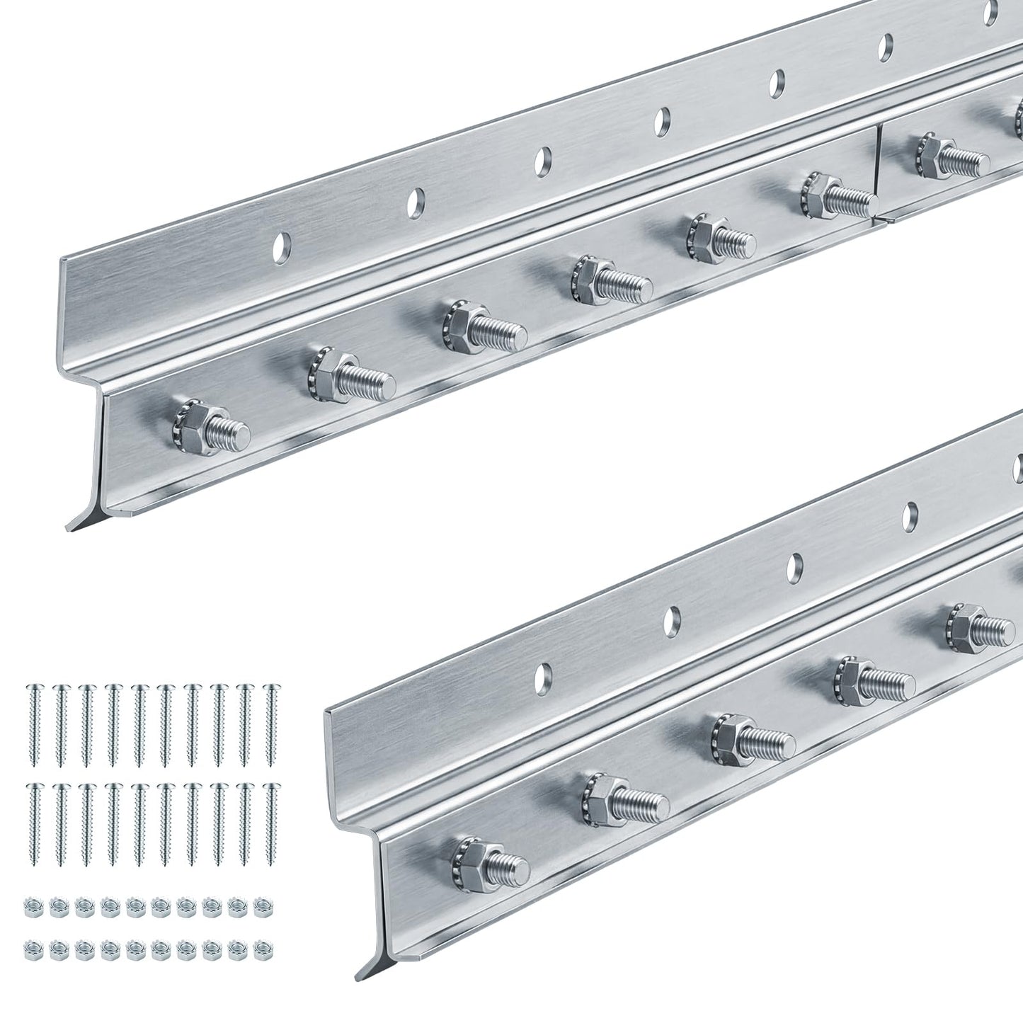 ElaraBerry Strip Curtain Door Hardware, Galvanized Steel Commercial Industrial Mounting Strip Curtain Door Hanger Kit for Universal Jamb Frame or Wall Mount(8 Foot)