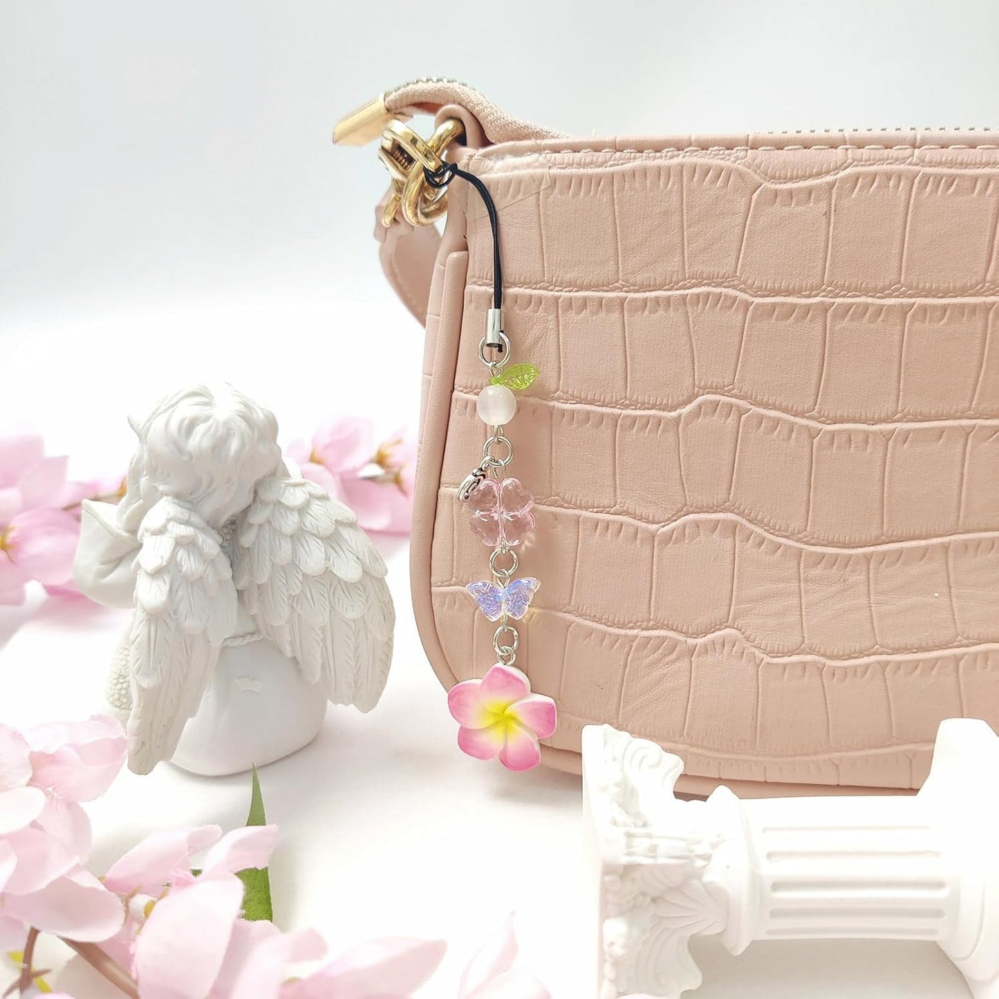 cioatu Y2K Set Cute Phone Charms - Aesthetic Cherry,Flower, Butterfly & Star Cell Phone Straps, Kawaii PhoneAccessories
