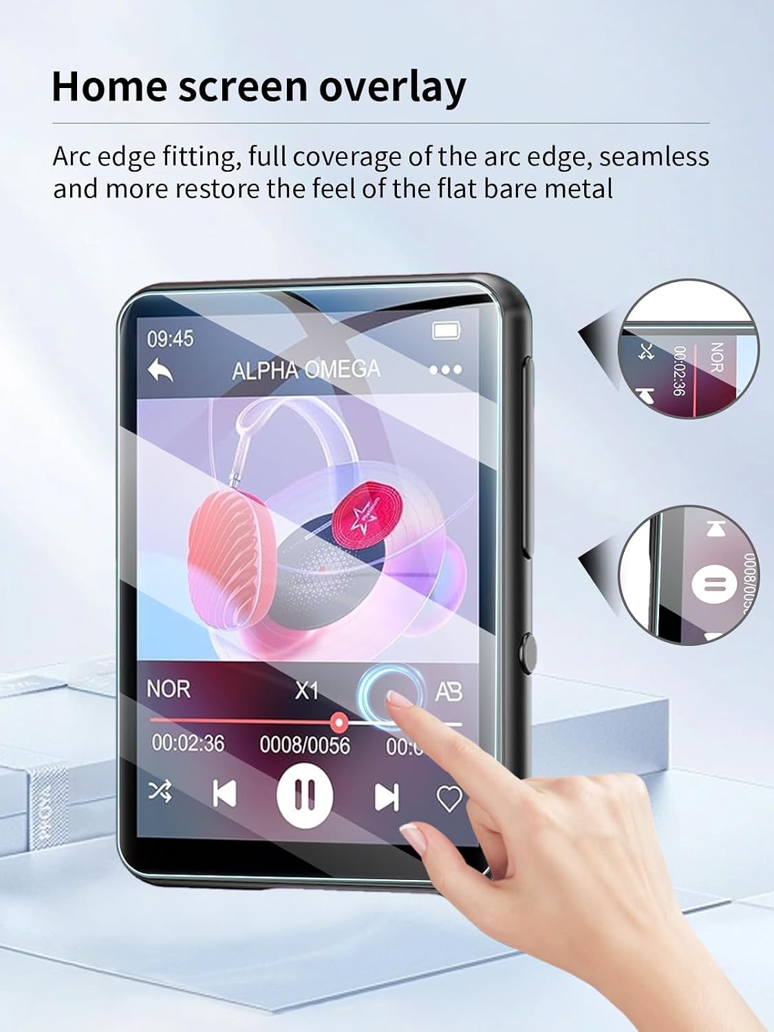 UYRUREL M1 2.4 Inch MP3 3 Pack Screen Protector for Oilsky Full Touch Screen Player, High-definition Scratch Resistant