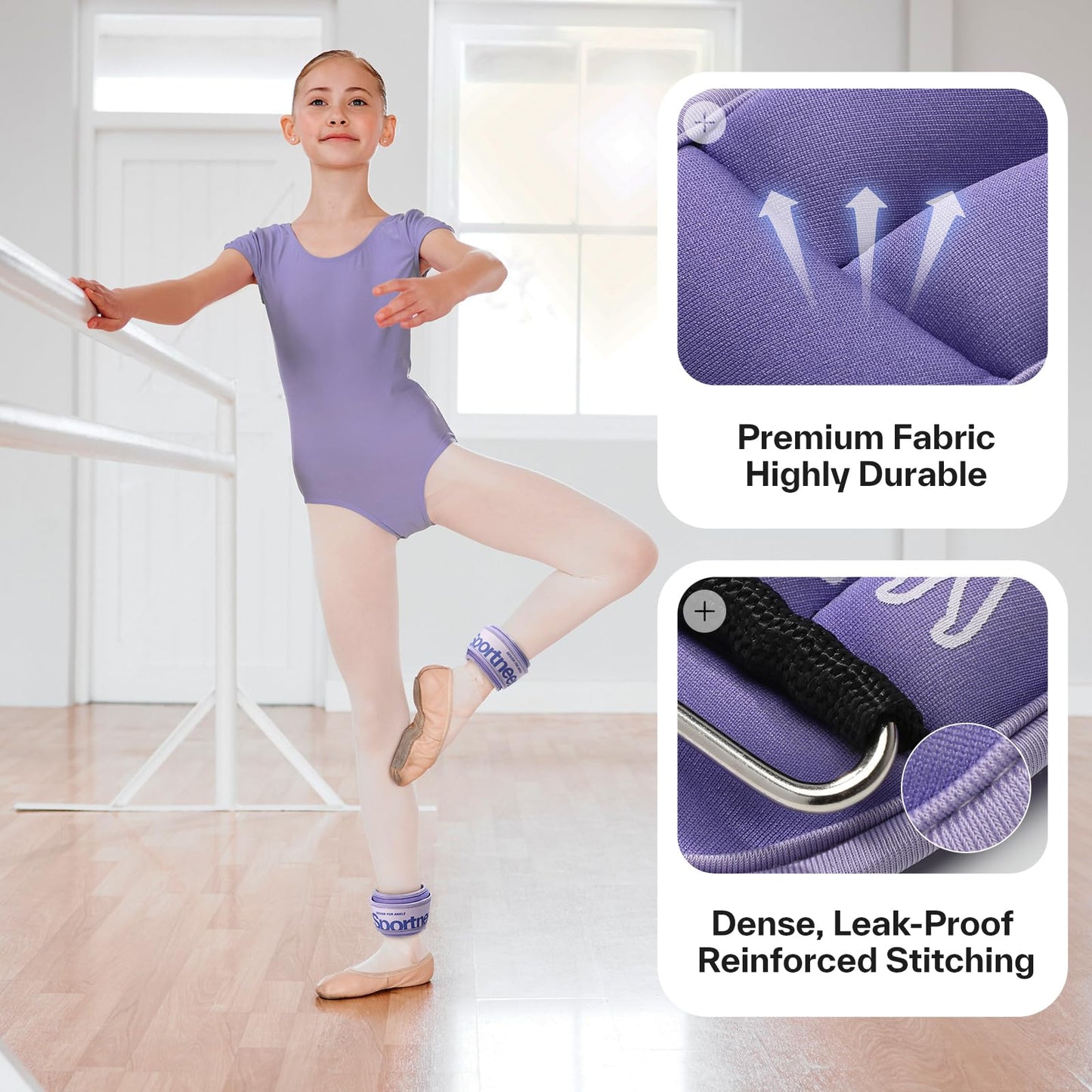 Sportneer Ankle Weights 0.5 LBS Pair Wrist Leg Arm Weights for Women Men Kids Child with Adjustable Straps, Strength Weighted for Jogging Running Walking Fitness Gym Workout 0.5 lbs x 2, Purple