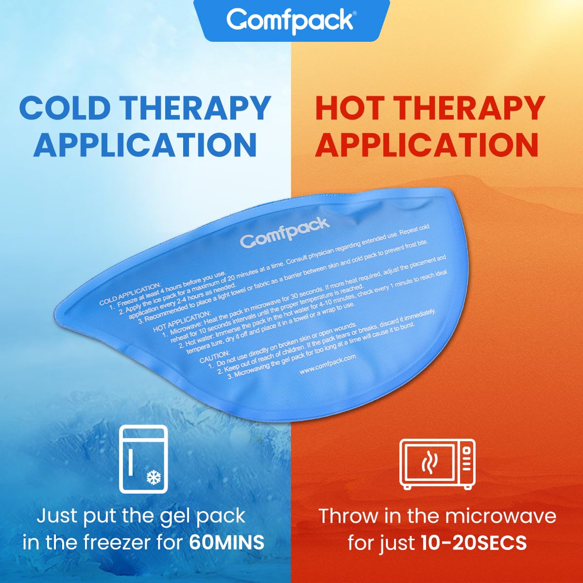 Comfpack Face Ice Pack Wrap for TMJ Relief with 4 Reusable Hot Cold Gel Packs, Wisdom Teeth Ice Pack Head Wrap for Tonsillectomy, Tooth Extraction & Teeth Removed, Oral Surgery, Cosmetic Injection