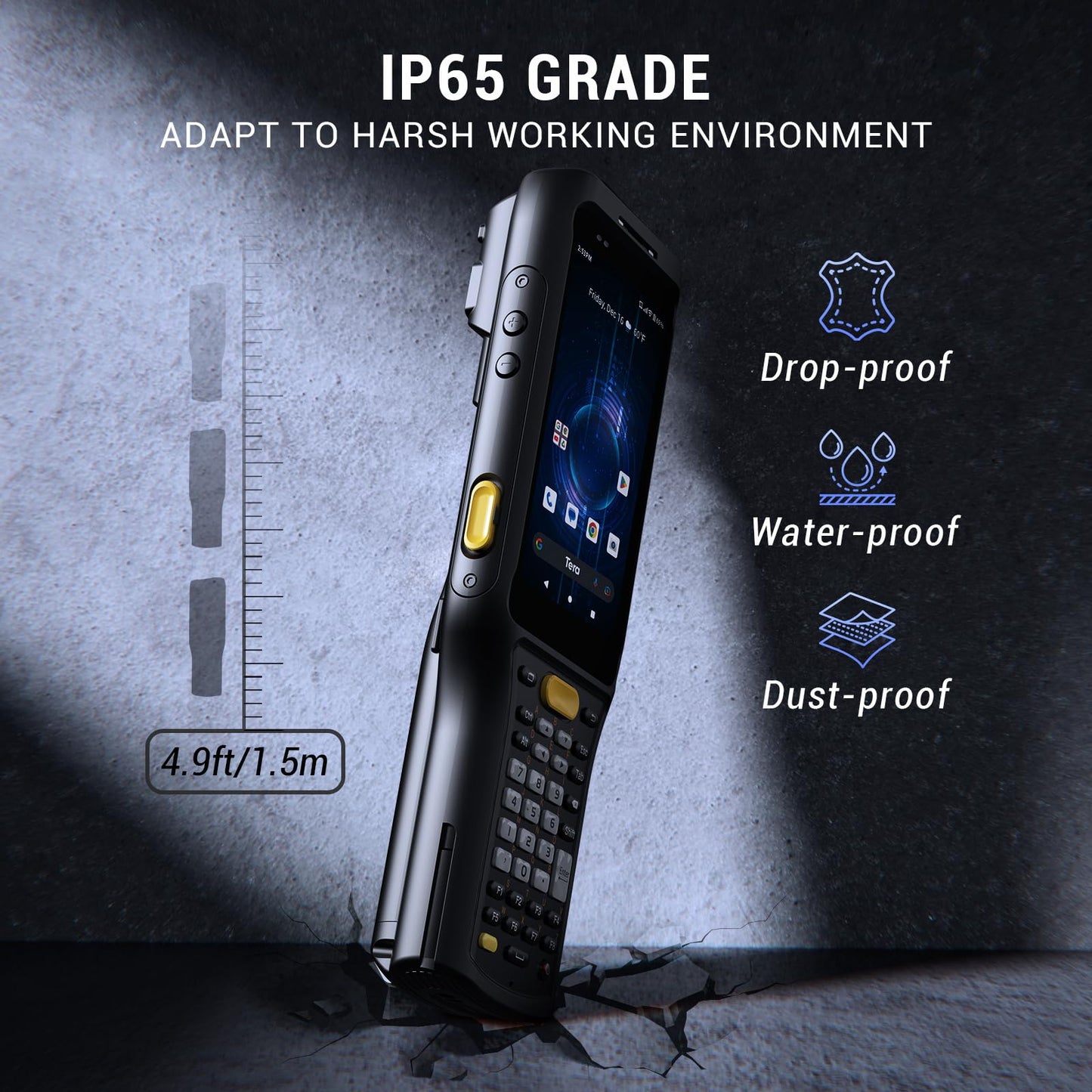 Tera Barcode Scanner Android 11 PDA: Zebra SE4710 Scanner Qualcomm 6700mAh with Hot-swap 2D QR Mobile Computer with Charging Cradle Pistol Grip 4G BT Wi-Fi 6 Ready P161 (Can Update to Android 13)