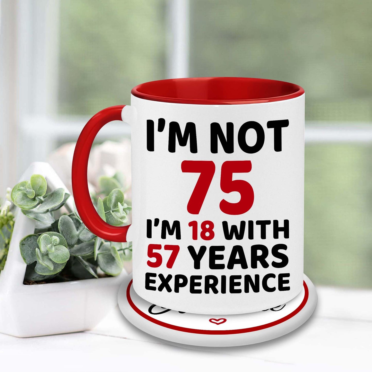 WHIDOBE 75th Birthday Gifts For Men, Women - 1950 Birthday Gift Set For Mom, Dad - 75 Years Old Birthday Gifts Coffee Mug And Coaster - 75th Birthday Gifts For Wife, Husband, Friend, Sister, Brother