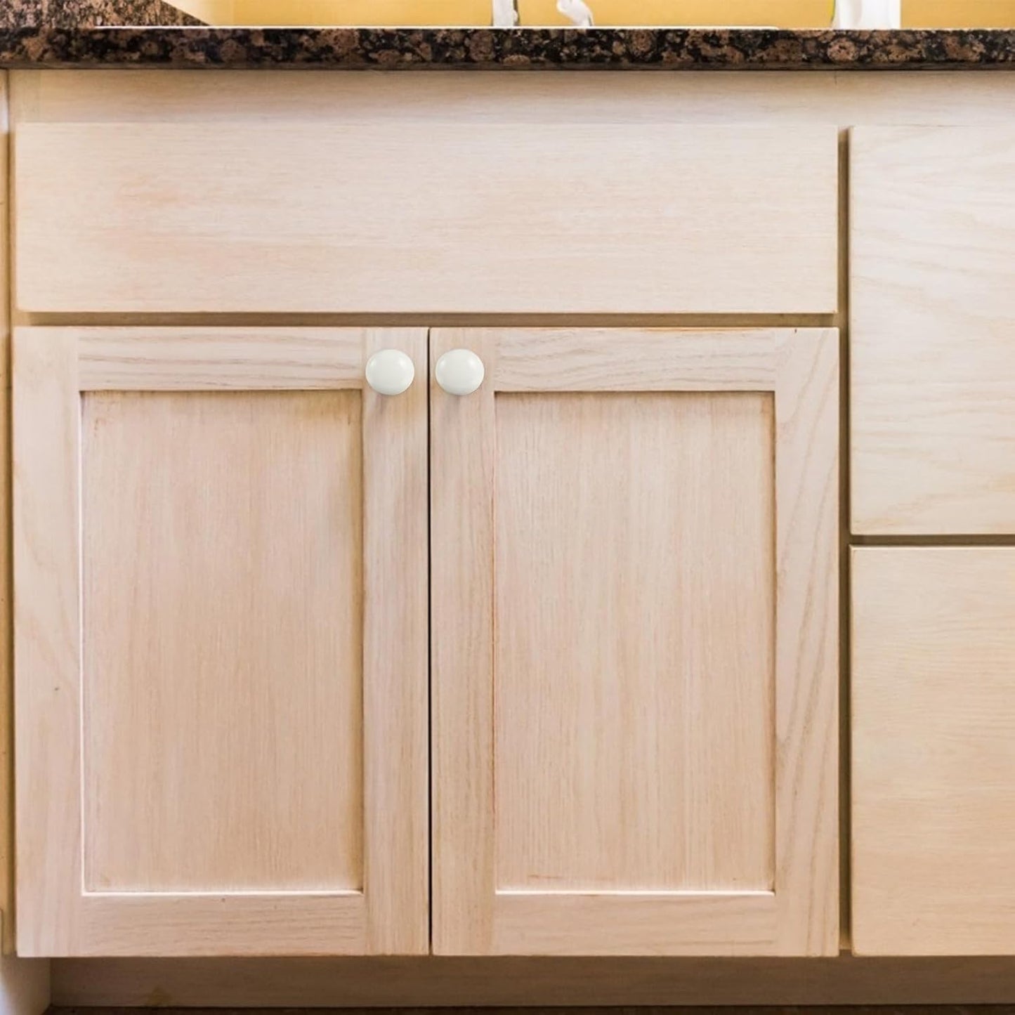 Uonlytech Cabinet Knobs - 8Pcs Self-Tapping Solid Wood Round Handles for Easy Installation | Durable Furniture Pulls