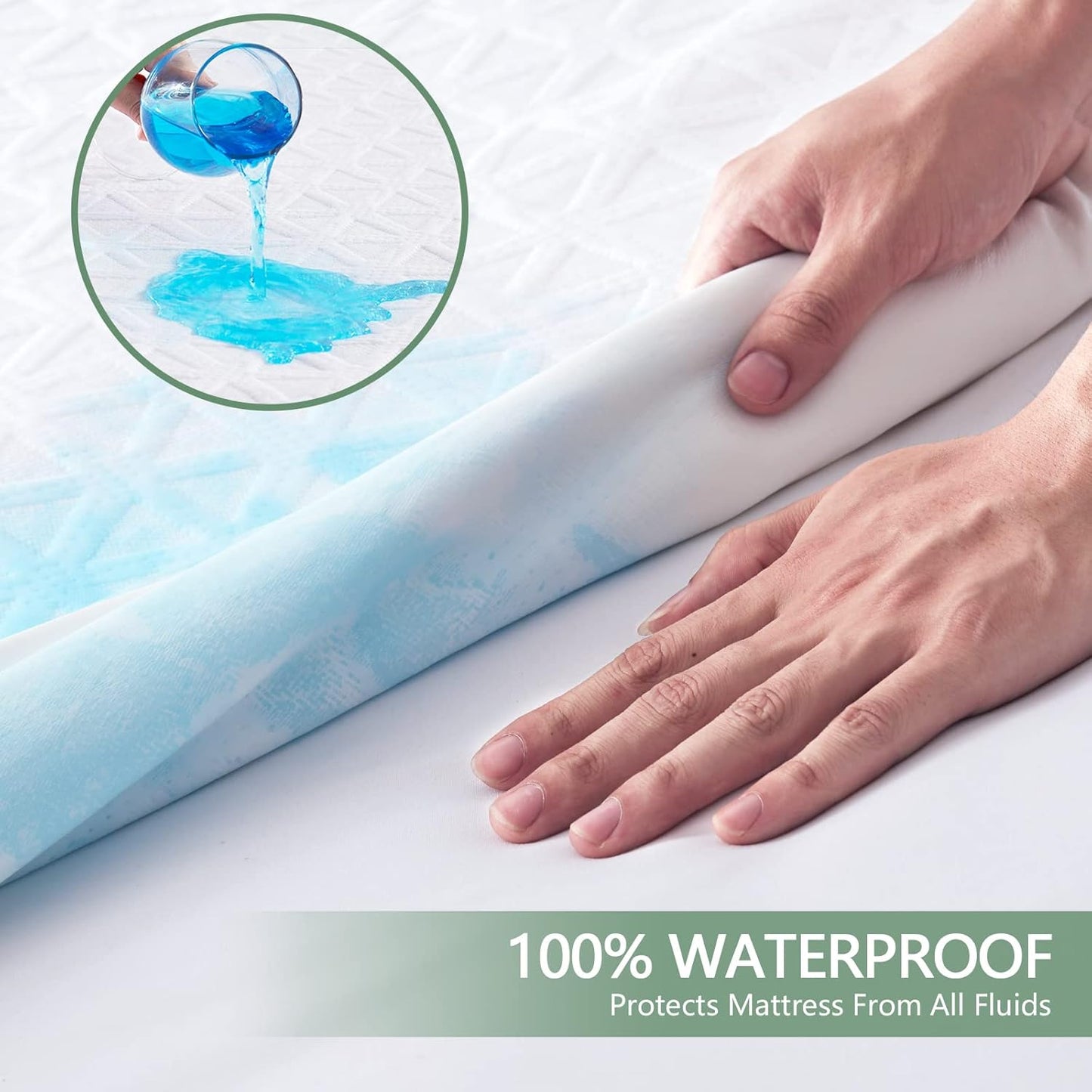 Premium Waterproof Mattress Protector - Queen Size Breathable Cooling Bed Cover | Soft, Noiseless & Washable