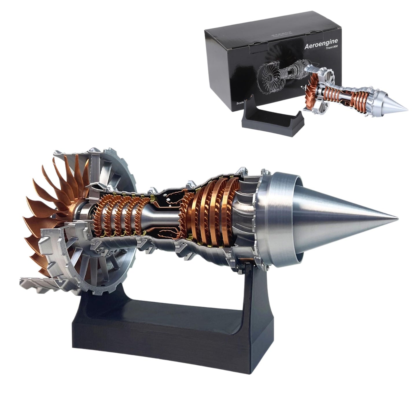 NEOLIAN 11-Inch Turbofan Engine Model Kit Realistic Jet Engine Model for Adults 3D Printed Mini Jet Engine Display with Stand Cool Toy & Gift (DIY Assembly) (DIY Assembly)