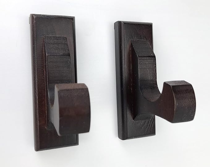 Sword Wall Mount Display Hooks - Wood Sword Holder Rack, Hanger for Martial Arts Weapons, Axe, Knife, Dagger, Lightsaber and Wizard Wand at Home or Office