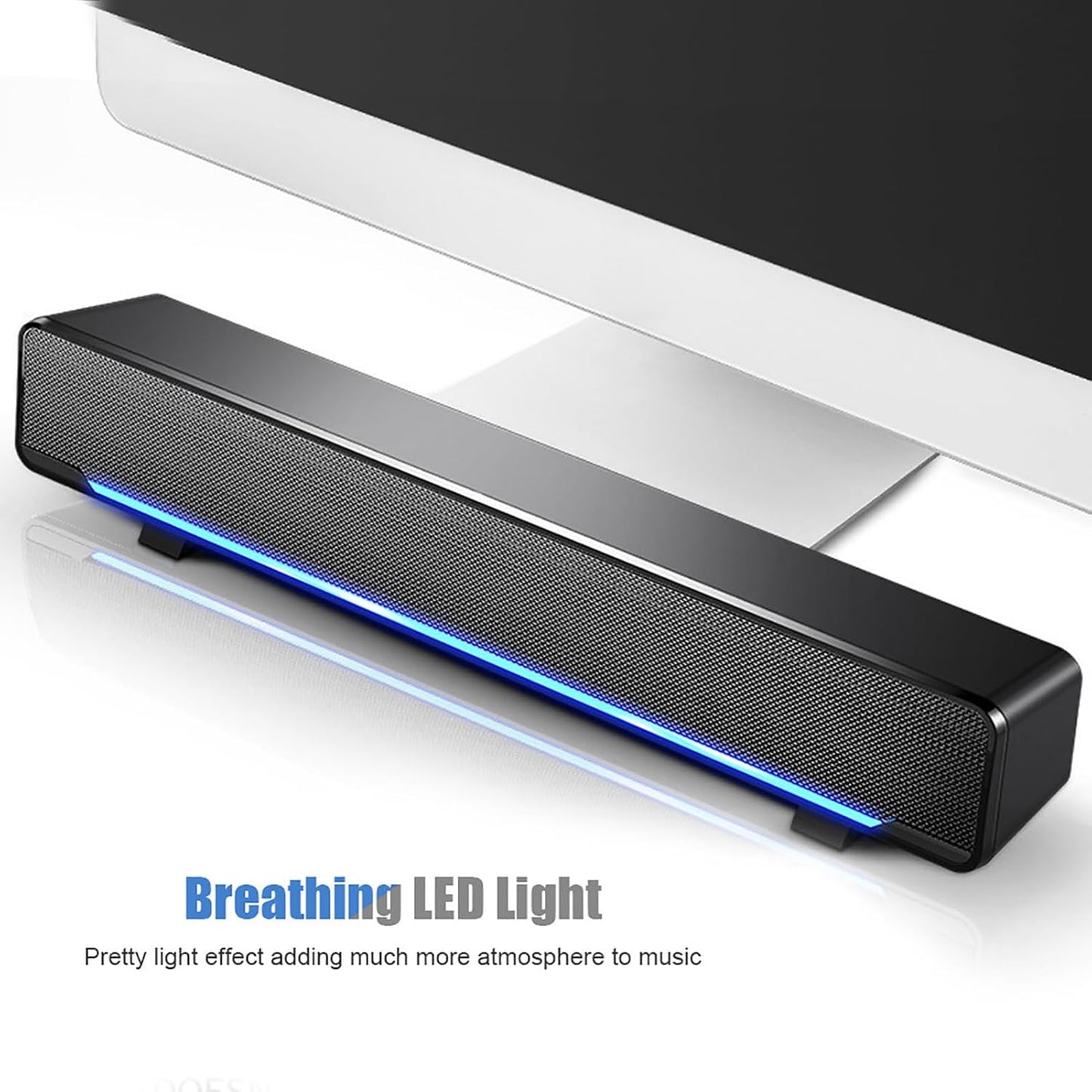 Yosoo 3.5mm Smart TV Wired Soundbar Universal Portable Speaker, Supports Audio Input, Features Surround Sound