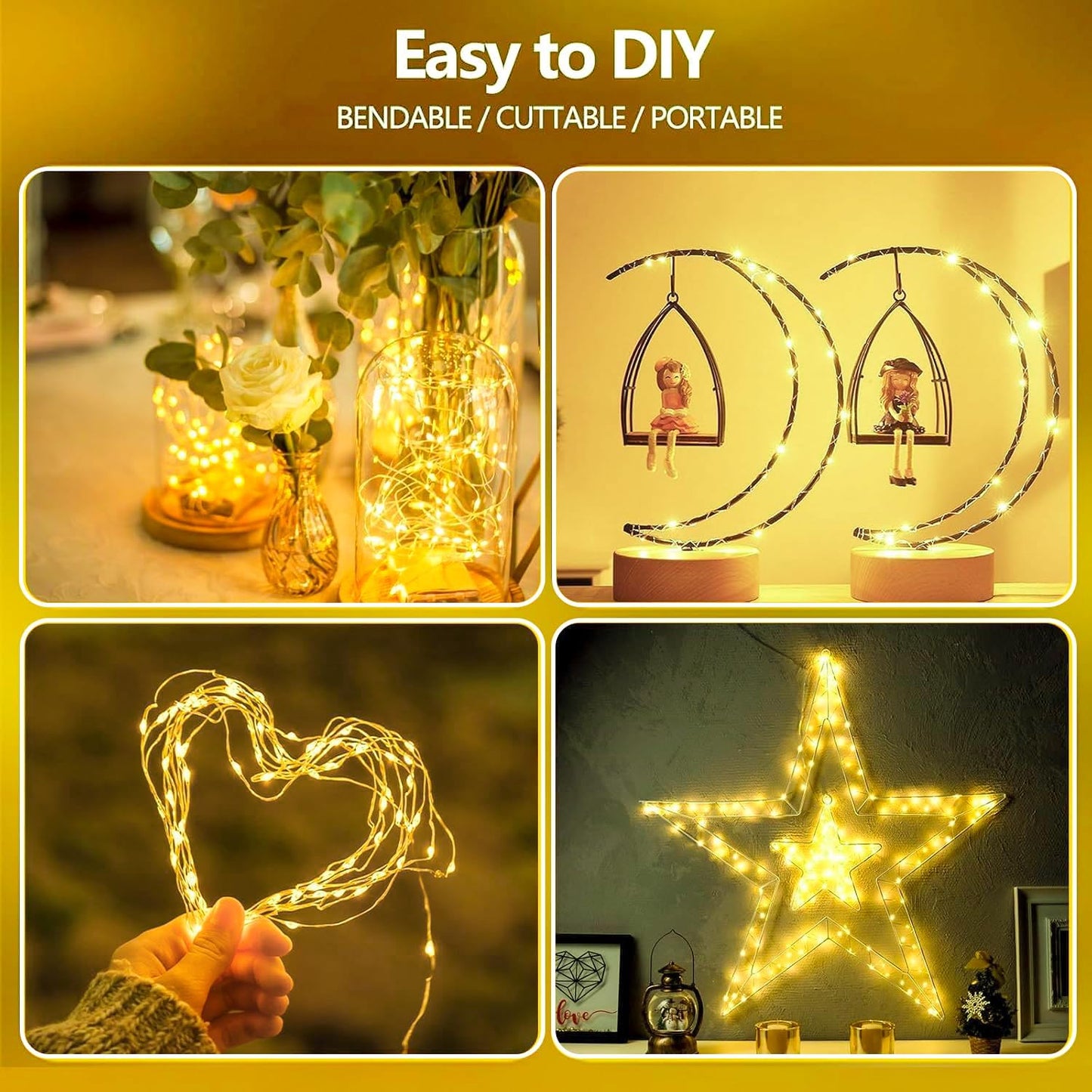 Skiennix 33FT Battery Operated Fairy Lights - 100 LED Waterproof String Lights with Remote & Timer | Warm White, 8 Modes for Indoor/Outdoor Decor