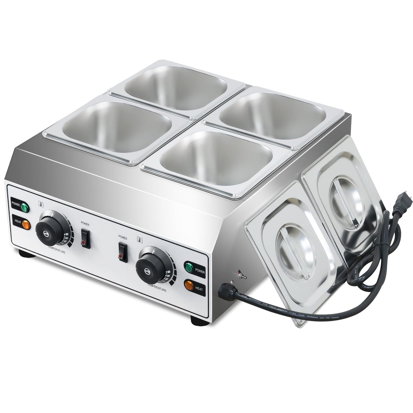 Chocolate Melting Pot 4-Tanks Commercial Chocolate Tempering Machine Chocolate Tempering Pot 2000W Electric Chocolate Melter Pot Chocolate Warmer for Milk Coffee Cheese