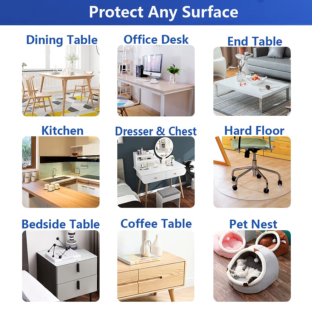 Thicken Clear PVC Office Desk Blotter Cover Protector Rectangular Plastic Table Cover Desk Pad Mat for Office & Computer Desk Topper Wooden Furniture Screen Protection Topper Wipeable 17x28 Inch
