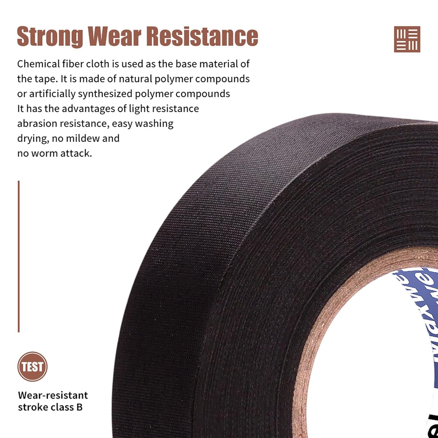 VERSAF51217 19MM 25M Pack 1 Automotive Wiring Harness Cloth Tape - Maxwel Chemical Fiber Cloth High Temp Wire Harness