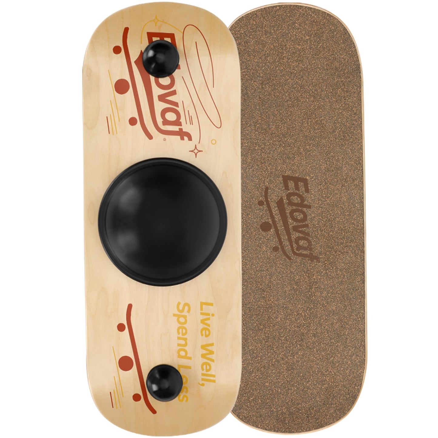 Edovaf Balance Board- Gift for Adults & Kids,Wood Wobble Balance Trainer Board,Premium Slip-Resistant Surface Portable Fitness Equipment,Suitable for Core Workout, Standing Desk Exercise, Home Gym, Yoga
