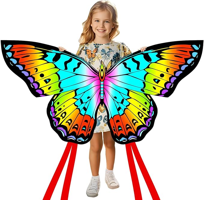 Butterfly Kites for Kids & Adults, Easy to Fly Design with Long Tail for Stability, for Kids Ages 4-8 & Beginners, Beach & Park Use | Family Outdoor Fun