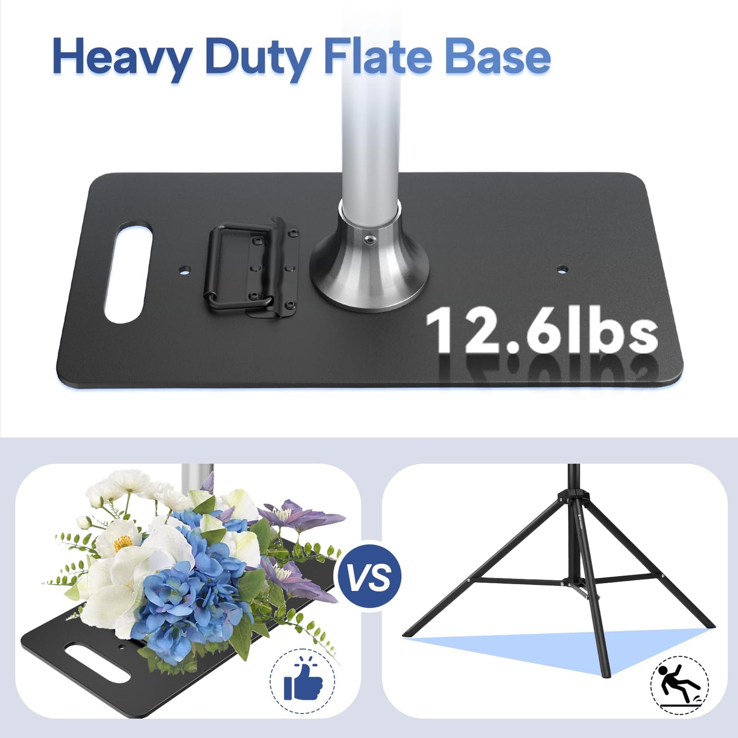Qoolfoto Pipe and Drape Backdrop Stand Kit 9.2x9.2ft, Adjustable Heavy Duty Photography Background Frame with Metal Flat Base & Carry Bag for Wedding, Parties, Events, Trade Shows- Silver