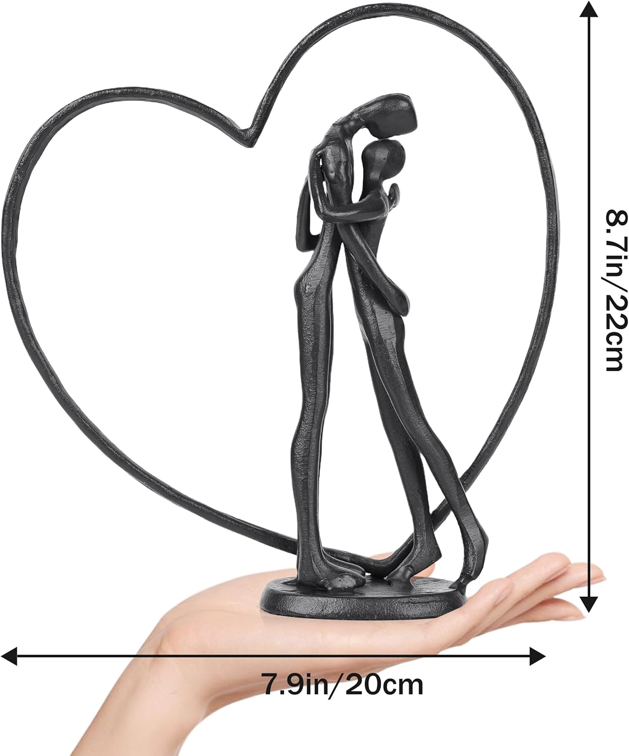Suruim Anniversary Iron Sculpture - Romantic Heart Statue Gift for Couples | Perfect Valentine's Day Present