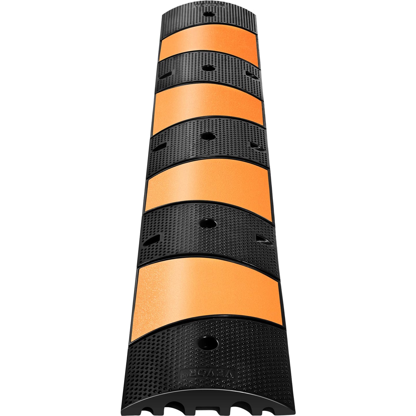 VEVOR Rubber Speed Bump (2 Pack) - 6 FT Heavy Duty 22,000 lbs Capacity for Road & Driveway, 72.8" x 12.2" x 2.2" Modular Traffic Hump, 2 Channel Floor Cord Cover for Asphalt, Concrete, Gravel
