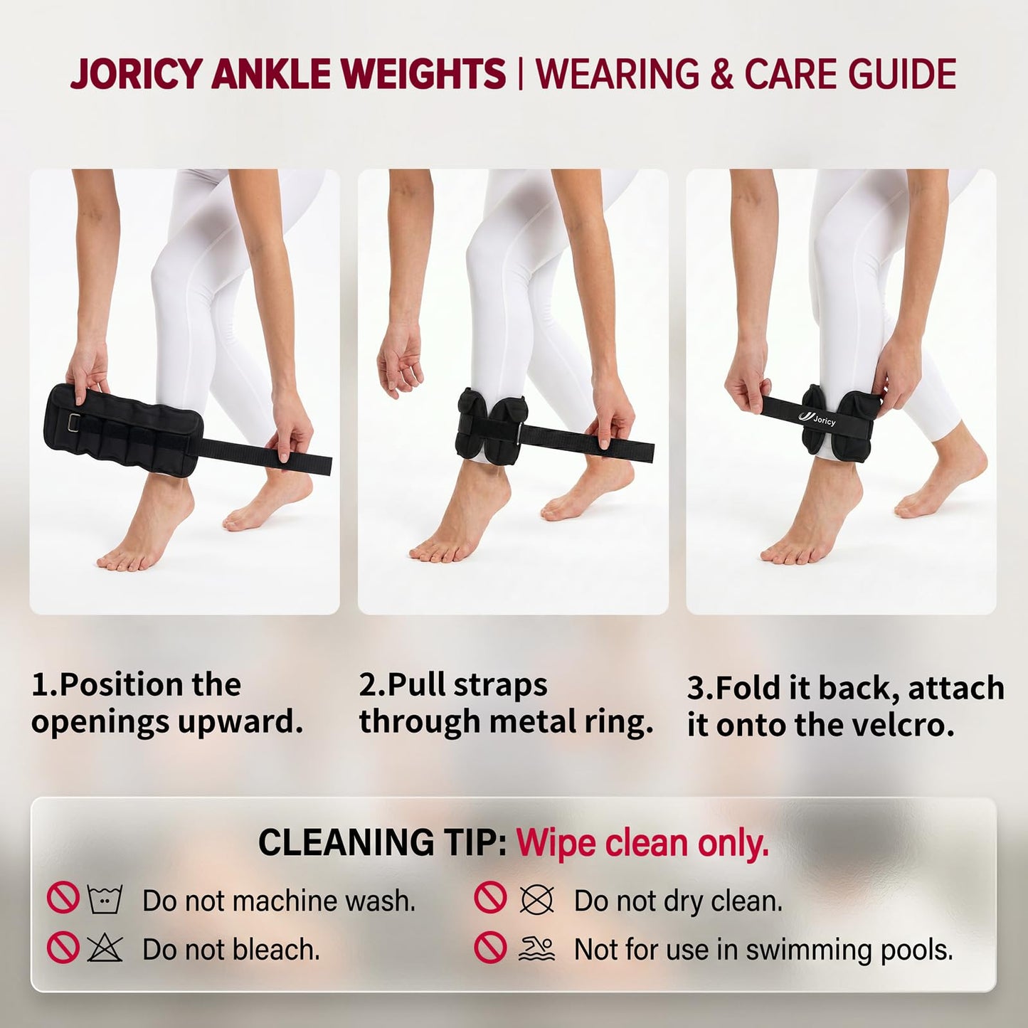 Adjustable Ankle Weights for Women Men 1-5 LBS 1 Pair Wrist Leg Arm Weights with Removable Weight, Strength Training Weight for Jogging, Walking, Running, Fitness, Gym Workout, Black
