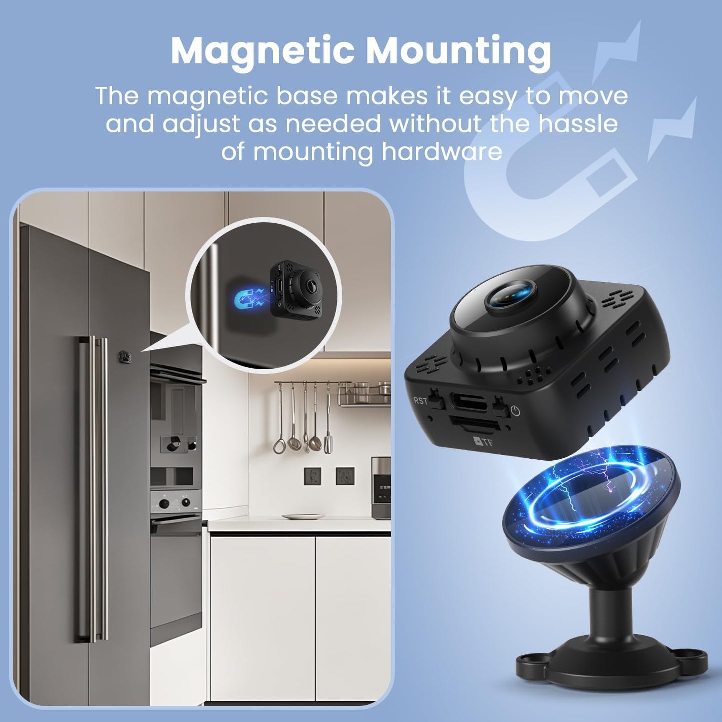 Shibet Hidden Camera, Mini Nanny Cam Wireless with Free Cloud Storage, WiFi & Offline Recording, Motion Detection
