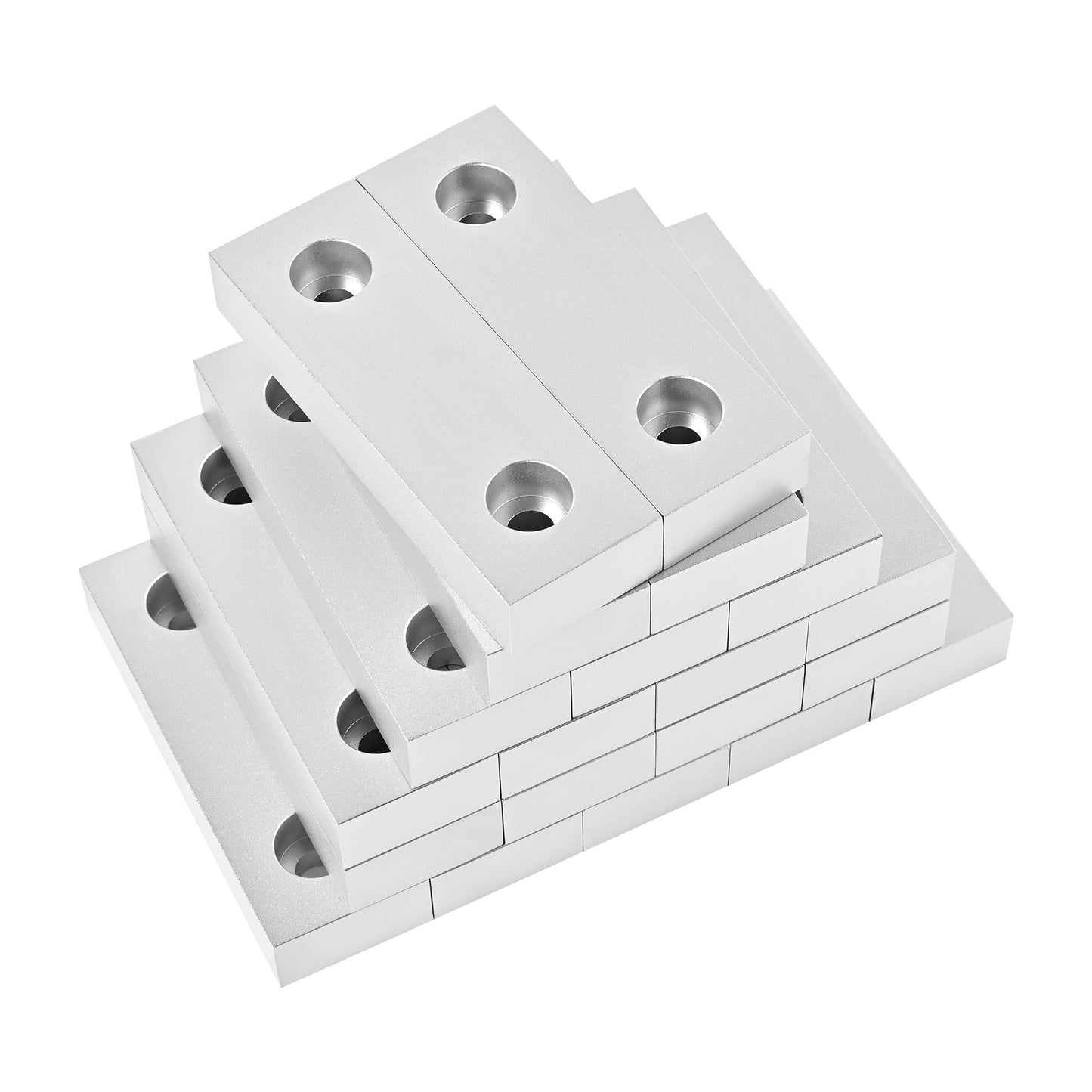 LTIENBST 10 Sets(20Pcs) Aluminum Soft Jaws Set, 6 inch Vise Jaws 6" x 2" X 1",10Set Vise Soft Jaws Fit to 6" Kurt Vise Jaws,Silver