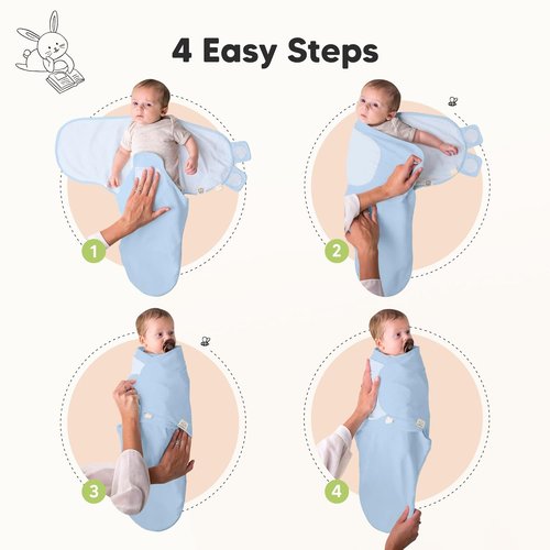 ABC Land Organic Baby Swaddle Sleep Sacks - Soft & Snug for Newborns 0-3 Months | 3-Pack Nursery Blankets