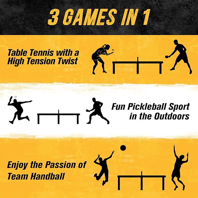 PodiuMax Outdoor Family Game Table Tennis Table, Portable Ping Pong/Pickleball/Volleyball Sport Net, Outdoor Game Set for Adults and Family, Ping Pong Tables for Backyard & Beach & Park