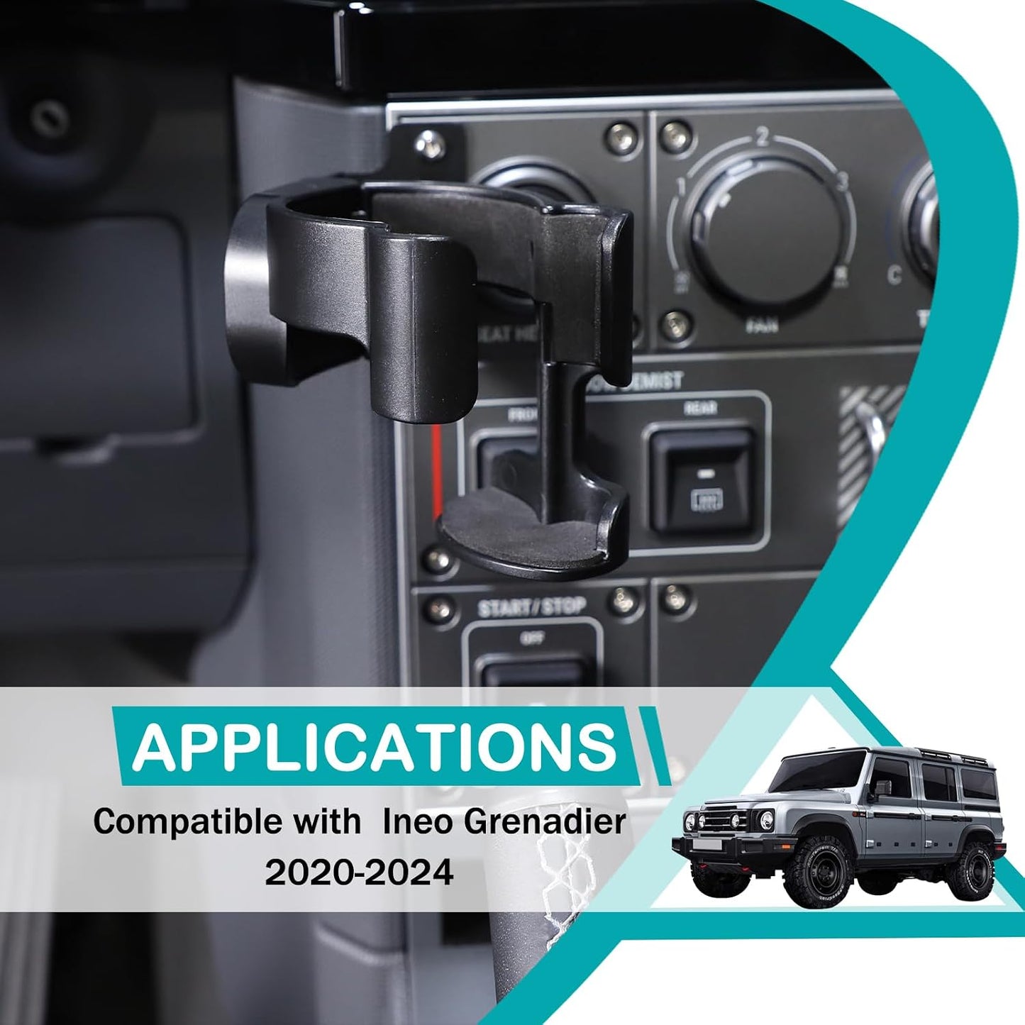 2 1 2020-2026 Car Multi-Function Drink Cup Phone Holder, in Bolt-on Stand Bracket Organizer, Cell Phone Mount