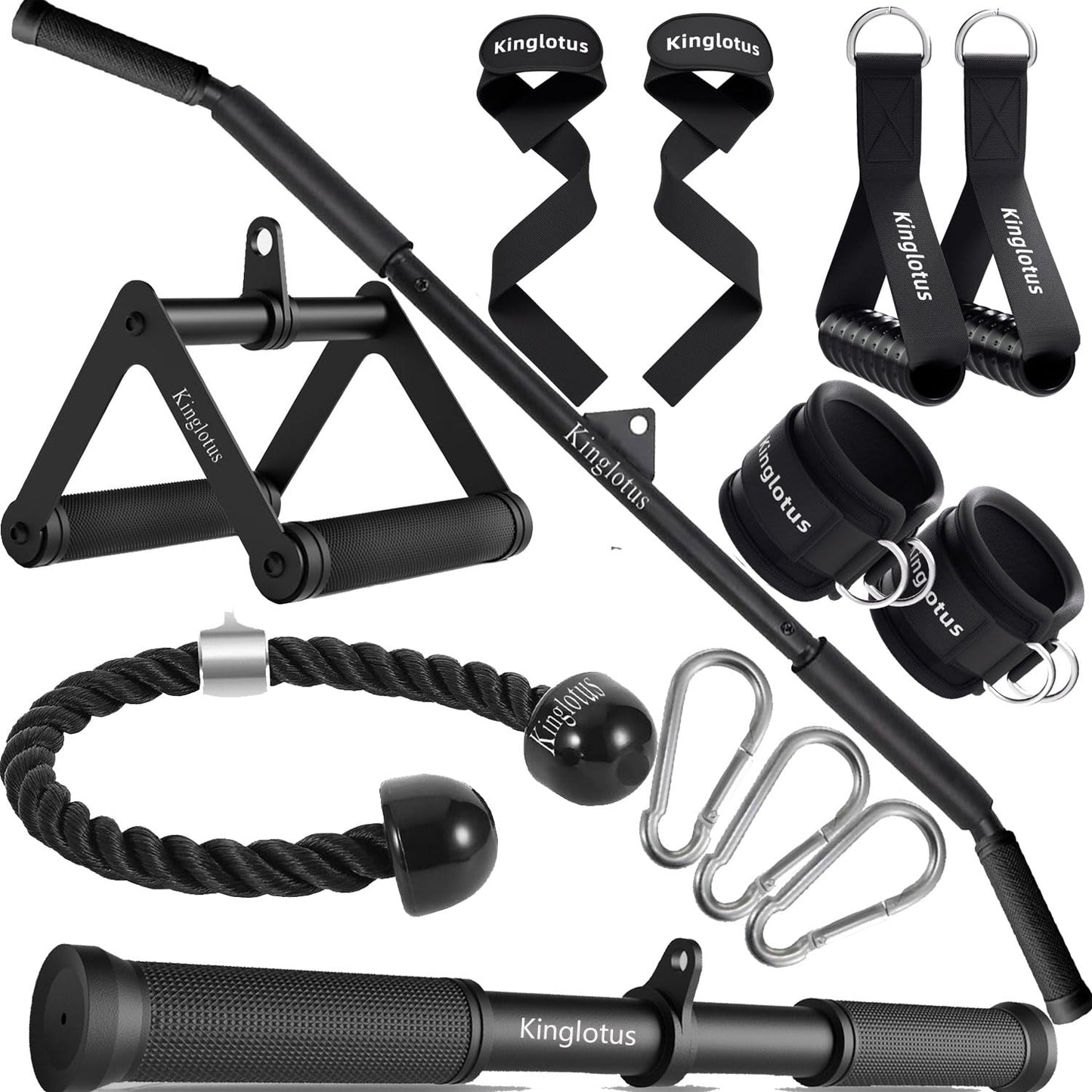 Kinglotus Cable Machine for Home Gym,Triceps Press Down Cable Machine attachments,LAT Pull Down attachments,Triceps Pull Down attachments,Fitness Equipment Cable Accessories