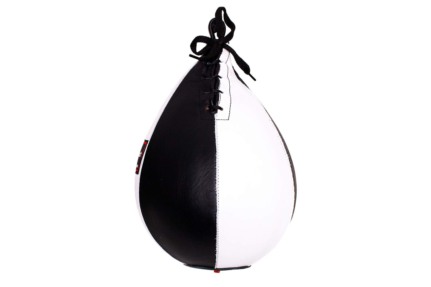 Pro Impact Genuine Leather Speedbag Black – Heavy Duty Leather Hanging Swivel Punch Ball for Boxing MMA Muay Thai Fitness or Fighting Sport Training (White Black Medium)