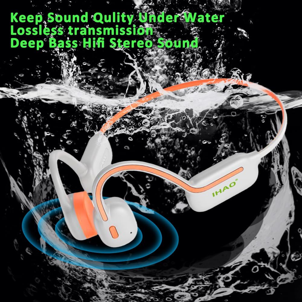 Swimming Headset MP3 32G IP68 IHAO Headphones True Bone Conduction Open Ear Player Built-in Memory Underwater