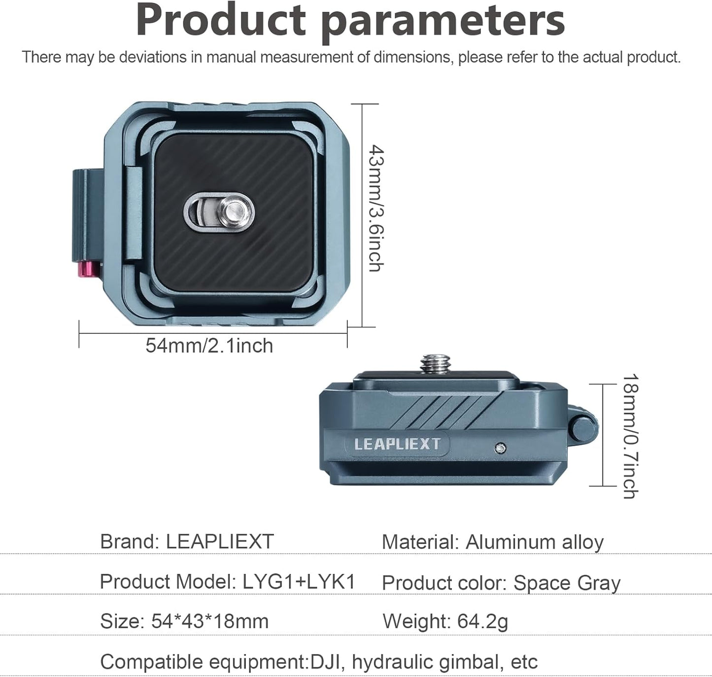 LEAPLIEXT 1/4" 3/8" Professional Camera Quick Release Plate Kit - Metal Arca Swiss Quick Release System with & Screw