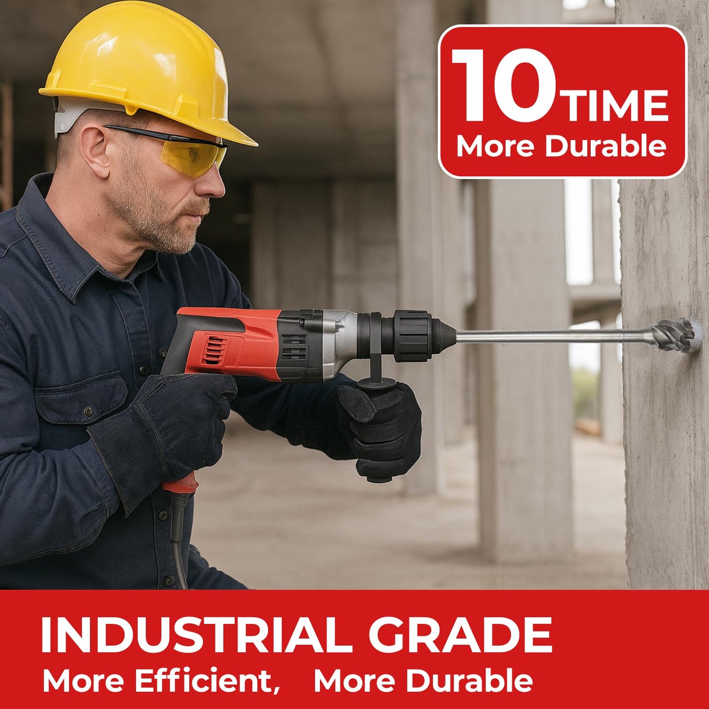 Keewaki Breakthrough Bit – SDS-max Thru-Hole Rotary Hammer Bit, 2-3/4"x24", Heavy-Duty Concrete Core Bit for Masonry and Brick, Includes Storage Tube
