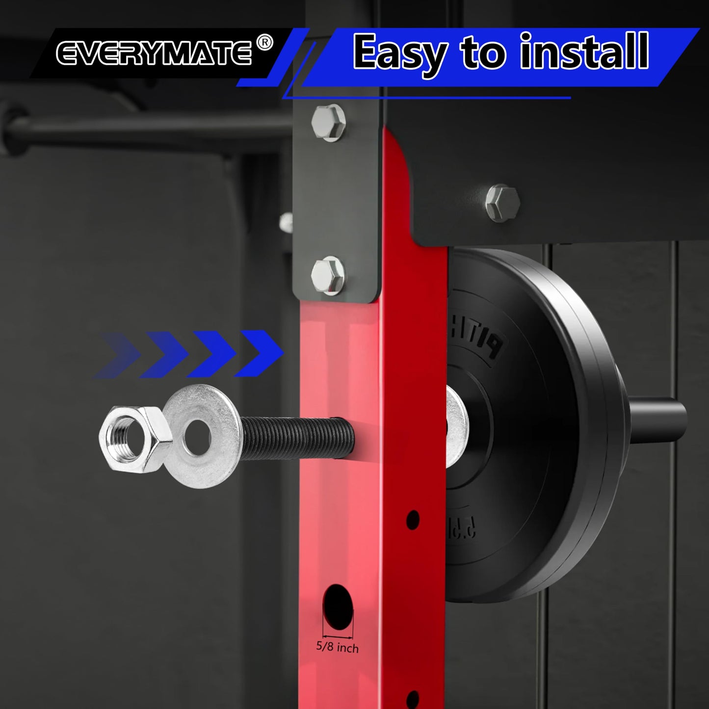 EVERYMATE Weight Plate Holder: Power Rack Attachments Squat Rack Weight Plate Rack for 1 inch Standard Weight Plates, 2x2 3x3 2x3 Power Cage Accessories Weight Plate Storage