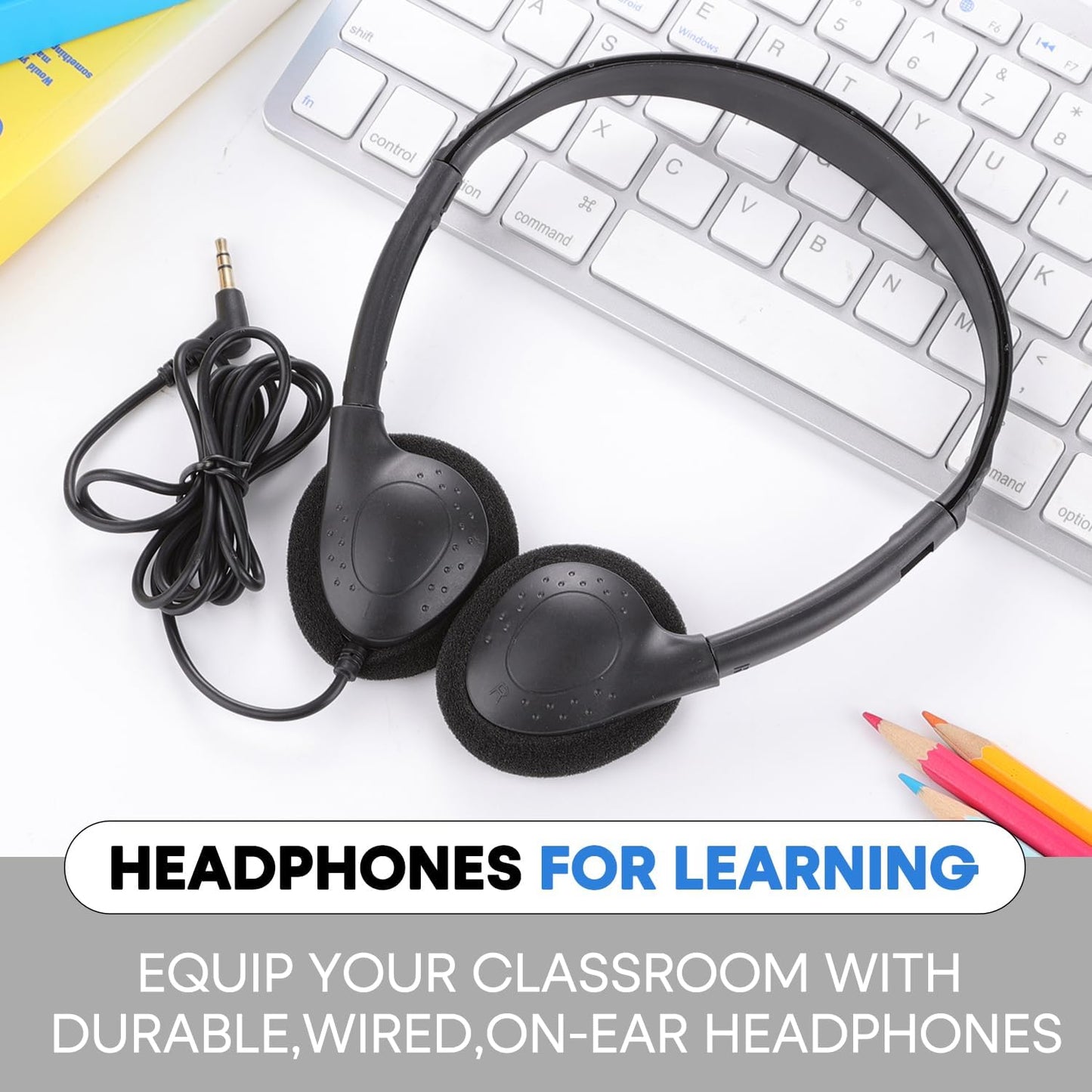 Gaosen 20 Pack Set Adult(GS857, Classroom Headphones Bulk for Kids School Student,Wholesale Durable Wired Earphones