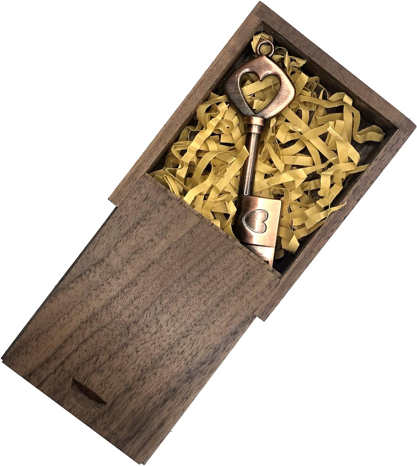 EZITSOL 64GB 3.0 100MB/S USB Wedding USB Flash Drive with Wooden gift Box, High Speed Up to Keychain exFat Thumb Drive