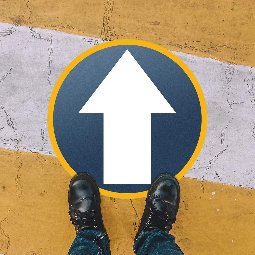 10 PCS Arrow Floor Sticker Directional Floor Decal Vinyl Sign Non-Slip Removable Reusable Commercial Grade Sign