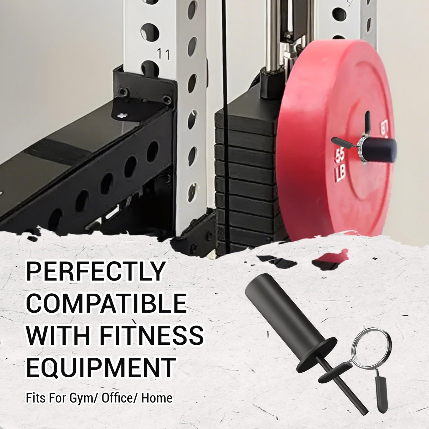 Fosegei Weight Stack Pin with Spring Clip Collar – Gym Pin for Weight Stack Machine, Weight Stack Extender Pin Strength Training Equipment for Commercial Gym and Home Gym