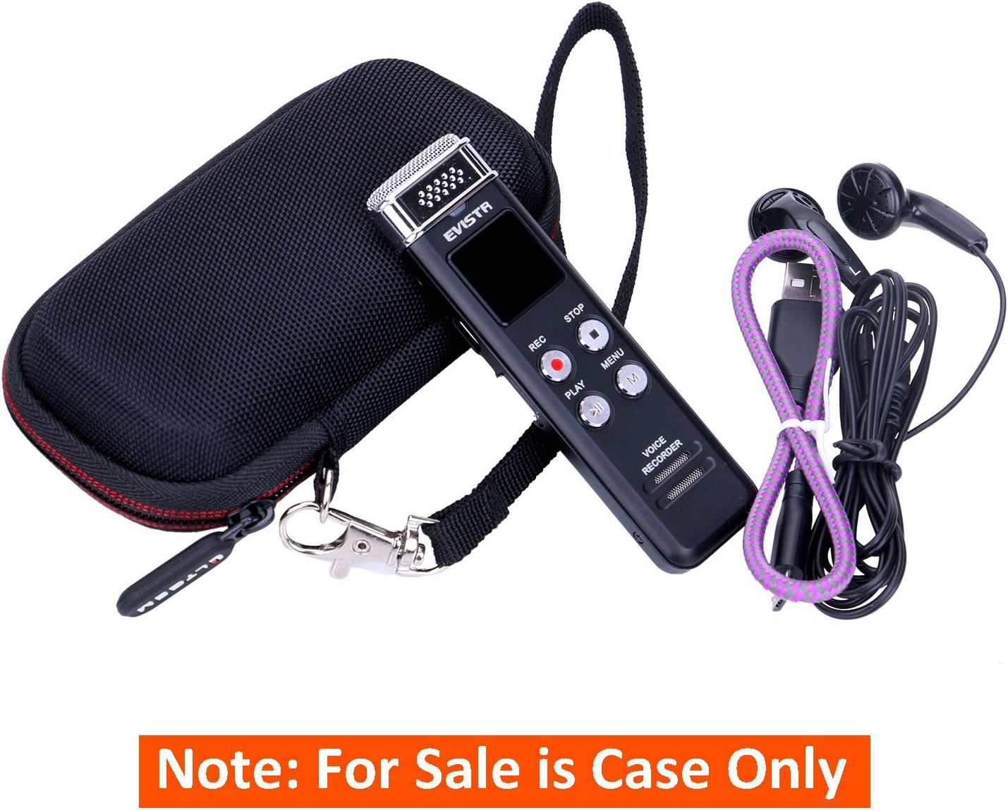 4.1"x2.1"x0.7"), LTGEM Case Compatible with Digital Voice Recorder Voice Activated Recorder(Inside: Black+Grey