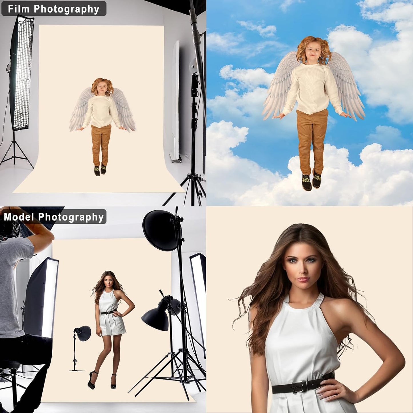 LYLYCTY 6X9 Cream Backdrop for Photoshoot Professional Photo Backdrop Background Curtain for Product Photography