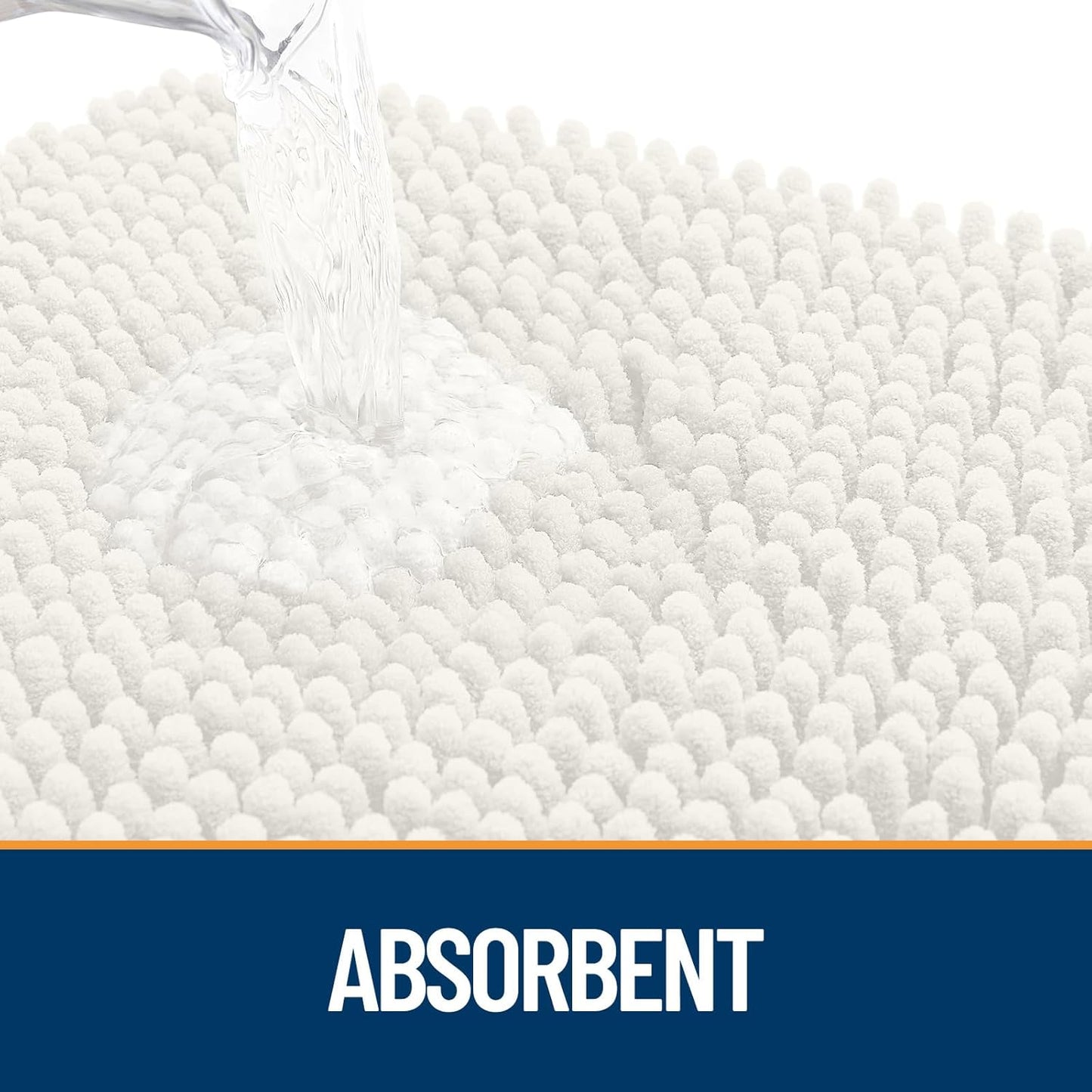 OLANLY Dog Door Mat - Absorbent Non-Slip Mud Mat for Dogs | Quick Dry Chenille, 47x20, Ivory